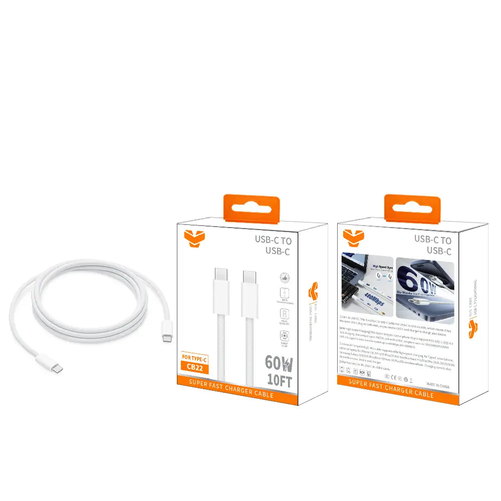 Vitog 60W CB22 USB-C to USB-C Cable 10FT