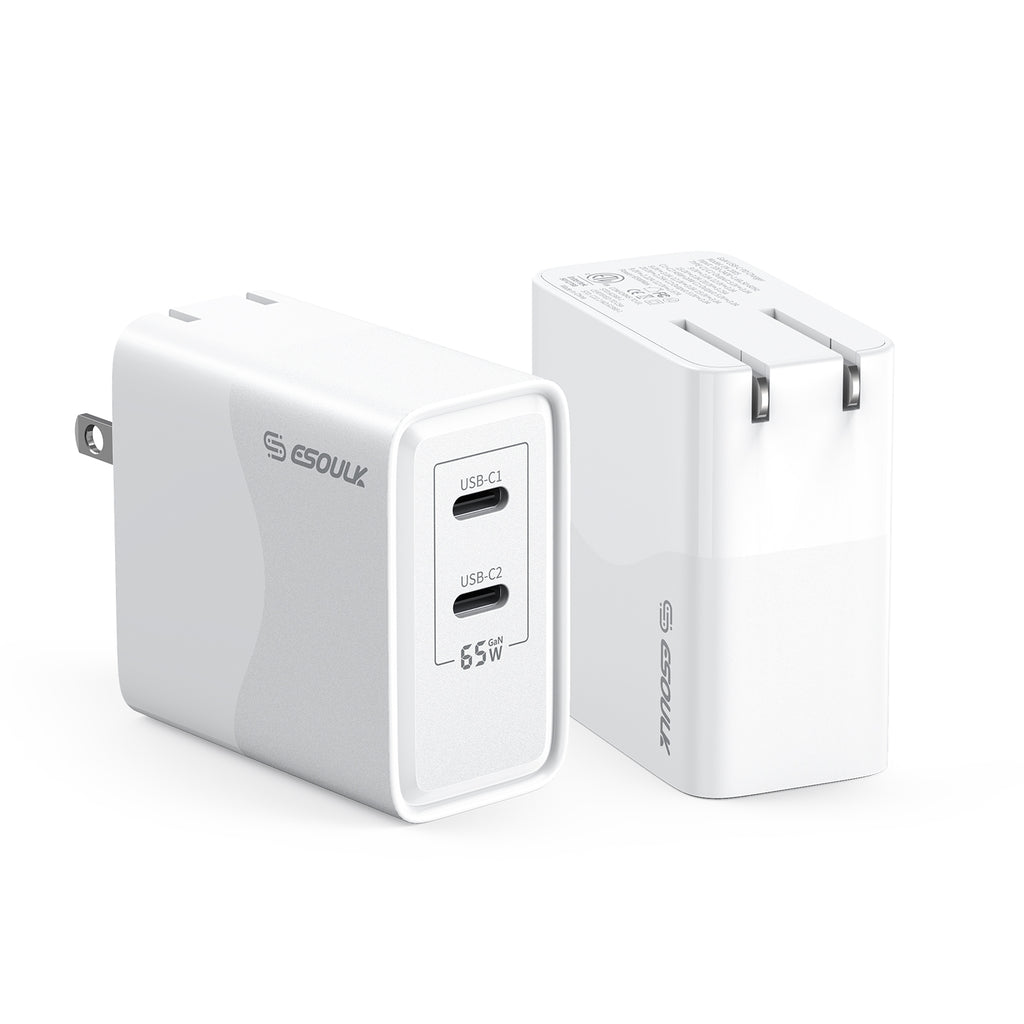 EK-2005WH 65W GaN Dual USB-C Wall Charger