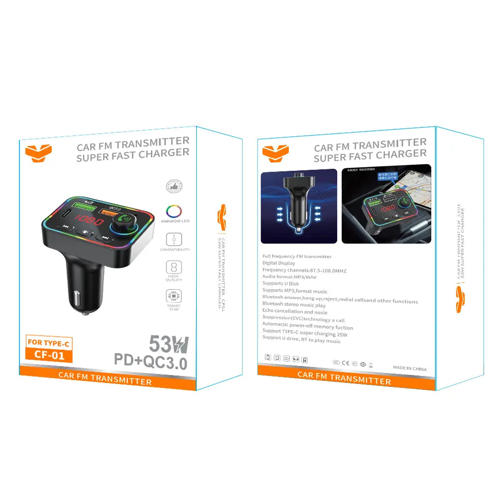 Vitog CF01 53W PD+QC3.0 Car FM Transmitter