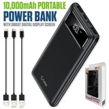 BA10002BK - 10,000mAh Portable Power Bank with Smart Digital LCD Display Screen