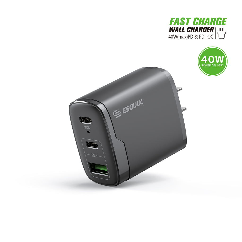 EA18-BK 40W Dual PD+QC Fast Wall Charger