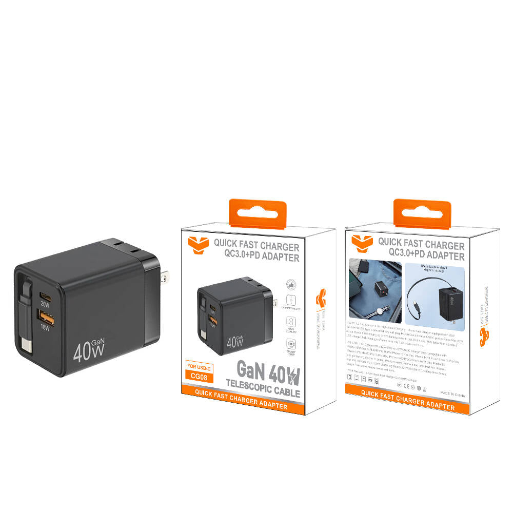 Vitog CG08 40W QC3.0+PD GaN Wall Charger