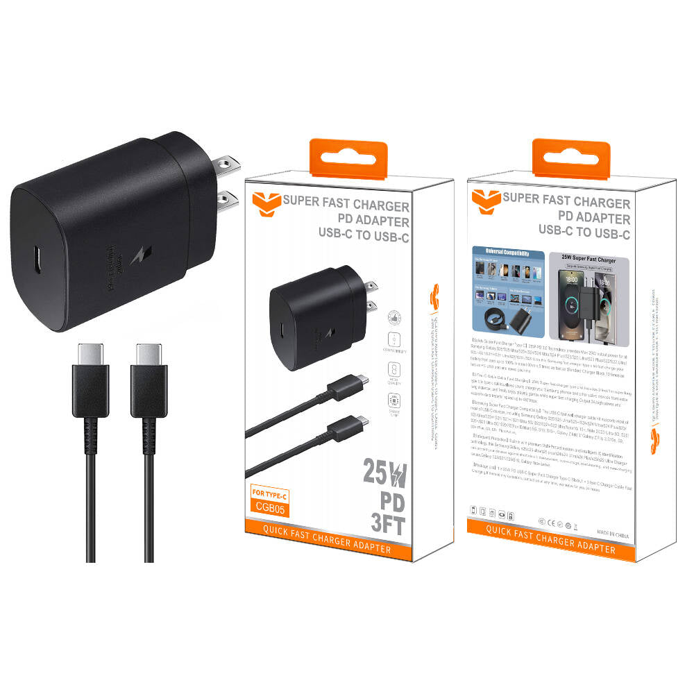 Vitog CGB05 25W PD Wall Charger w/ 60W USB-C to USB-C Cable