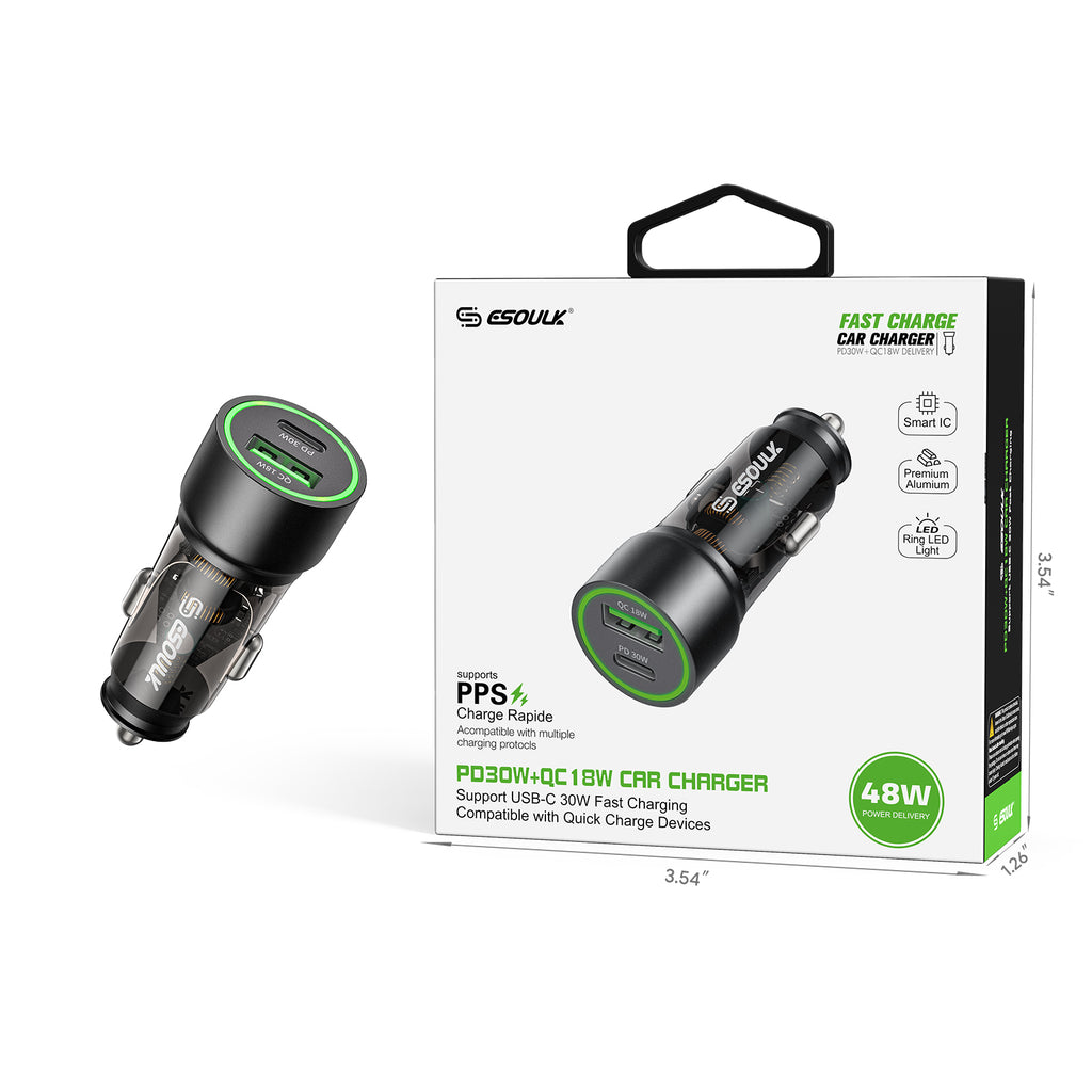 EK-2006BK PD30W + QC18W Car Charger
