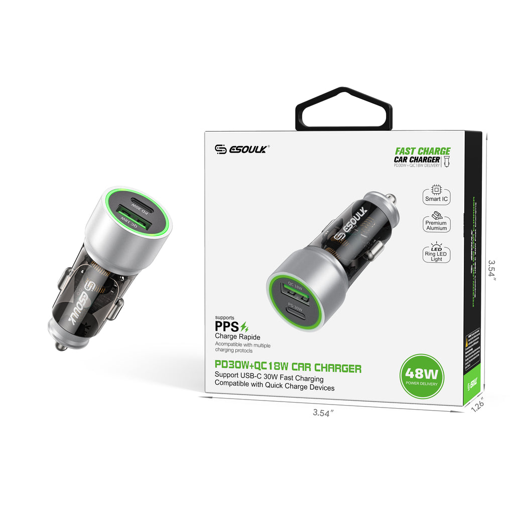 EK-2006WH PD30W + QC18W Car Charger