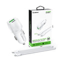 EK-2007WH 48W PD&QC Car Charger +3Ft USB-C To USB-C Cable