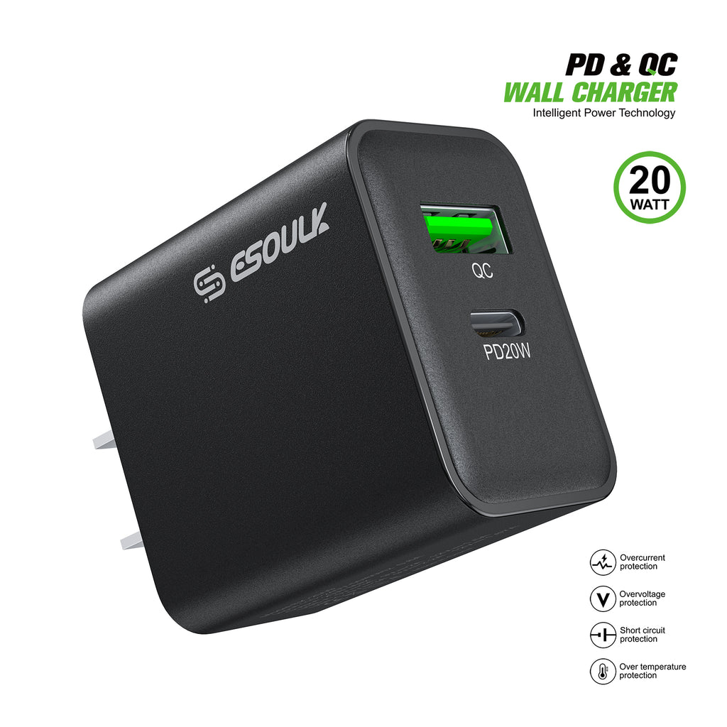 EK-2009BK 20W PD&QC Wall Charger