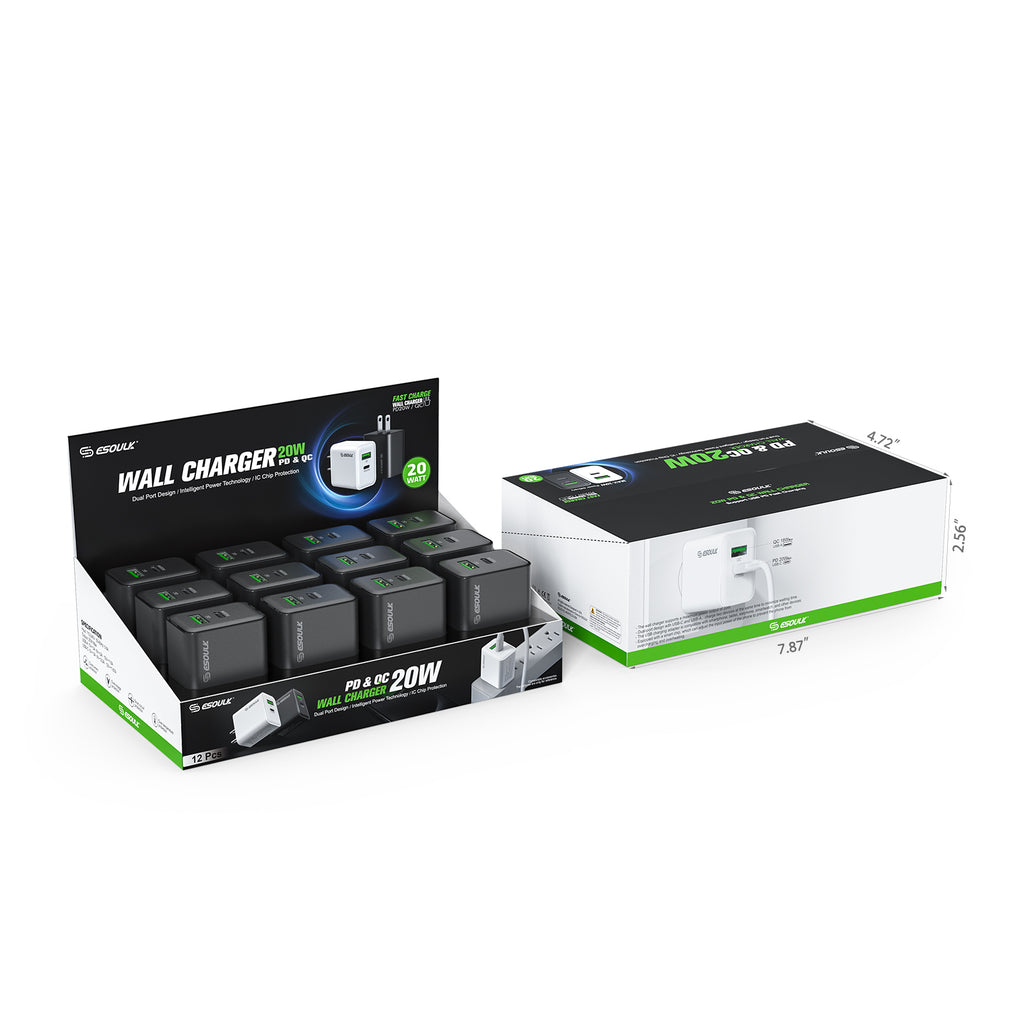 EK-2009BK 20W PD&QC Wall Charger