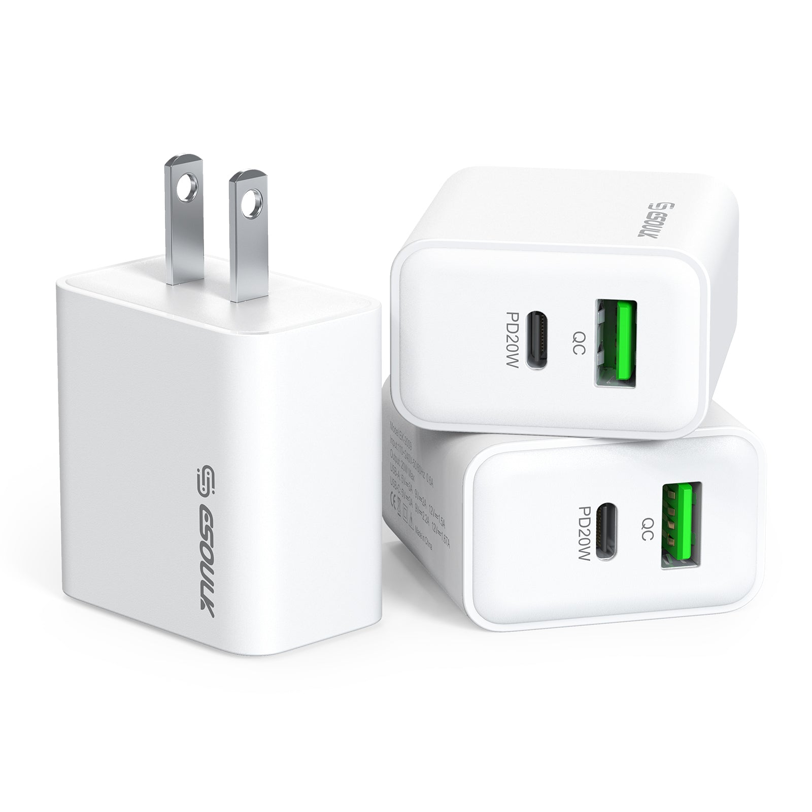 EK-2009WH 20W PD&QC Wall Charger