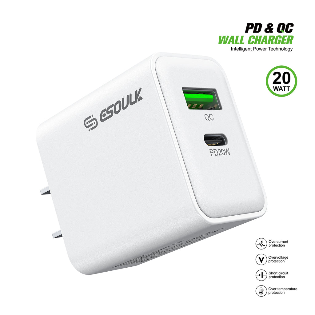 EK-2009WH 20W PD&QC Wall Charger