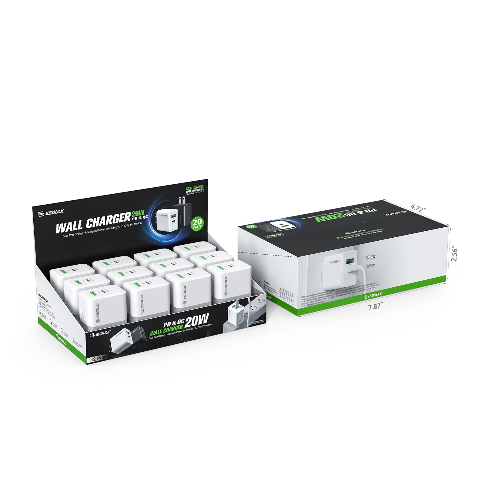 EK-2009WH 20W PD&QC Wall Charger