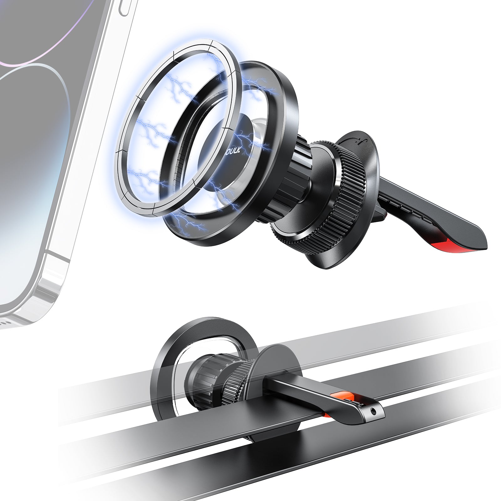 EK-3001BK Air Vent Transparent Magnetic Car Holder