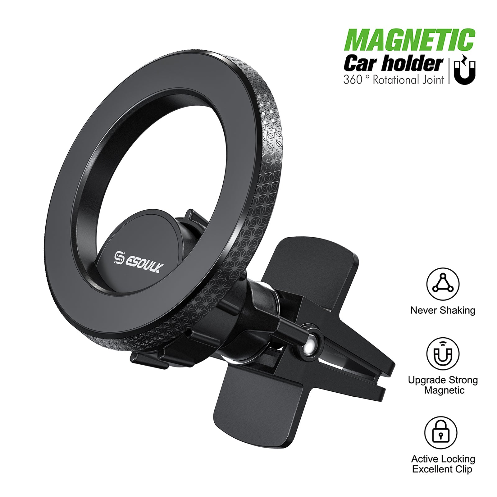 EK-3007BK Airvent Magnetic Car Holder