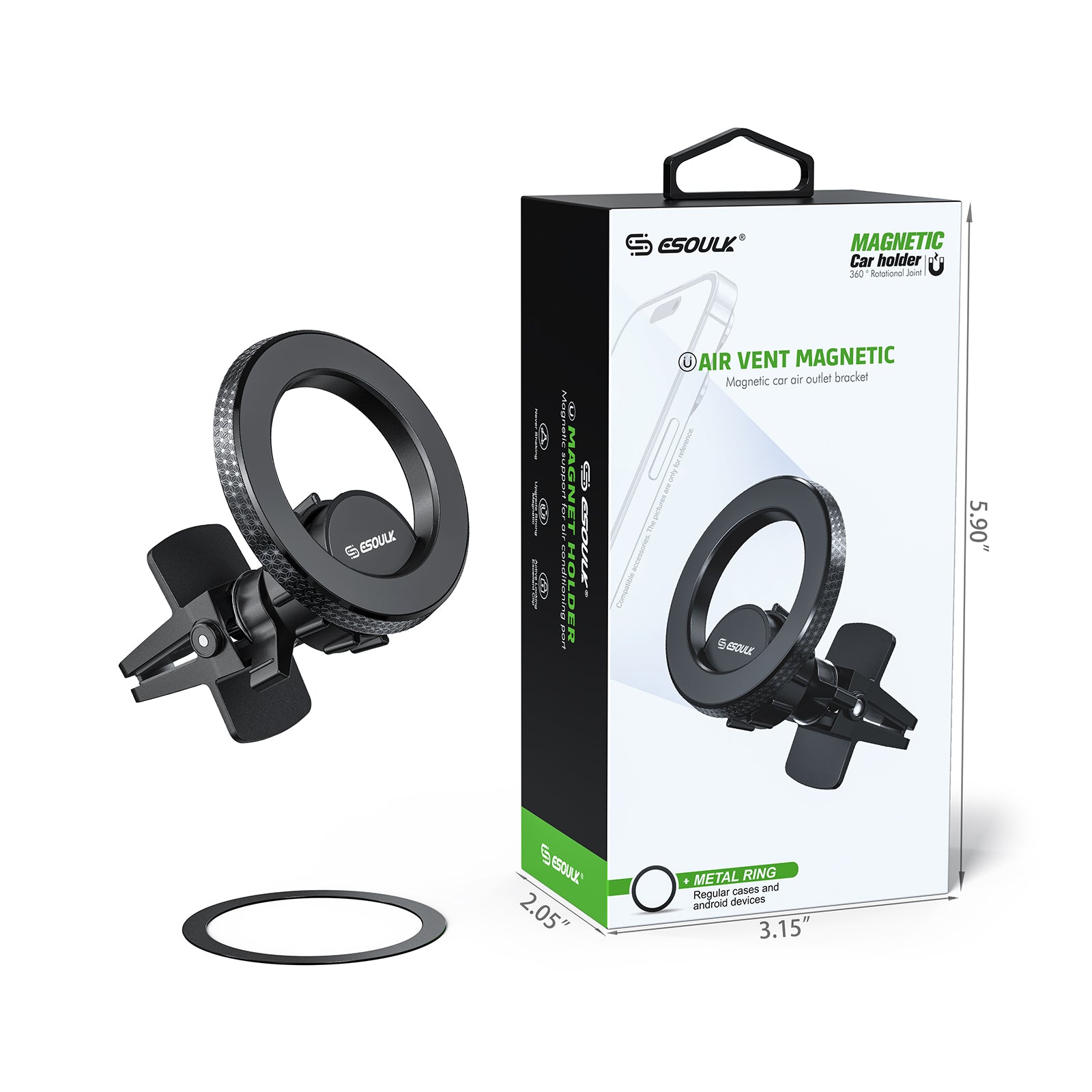 EK-3007BK Airvent Magnetic Car Holder
