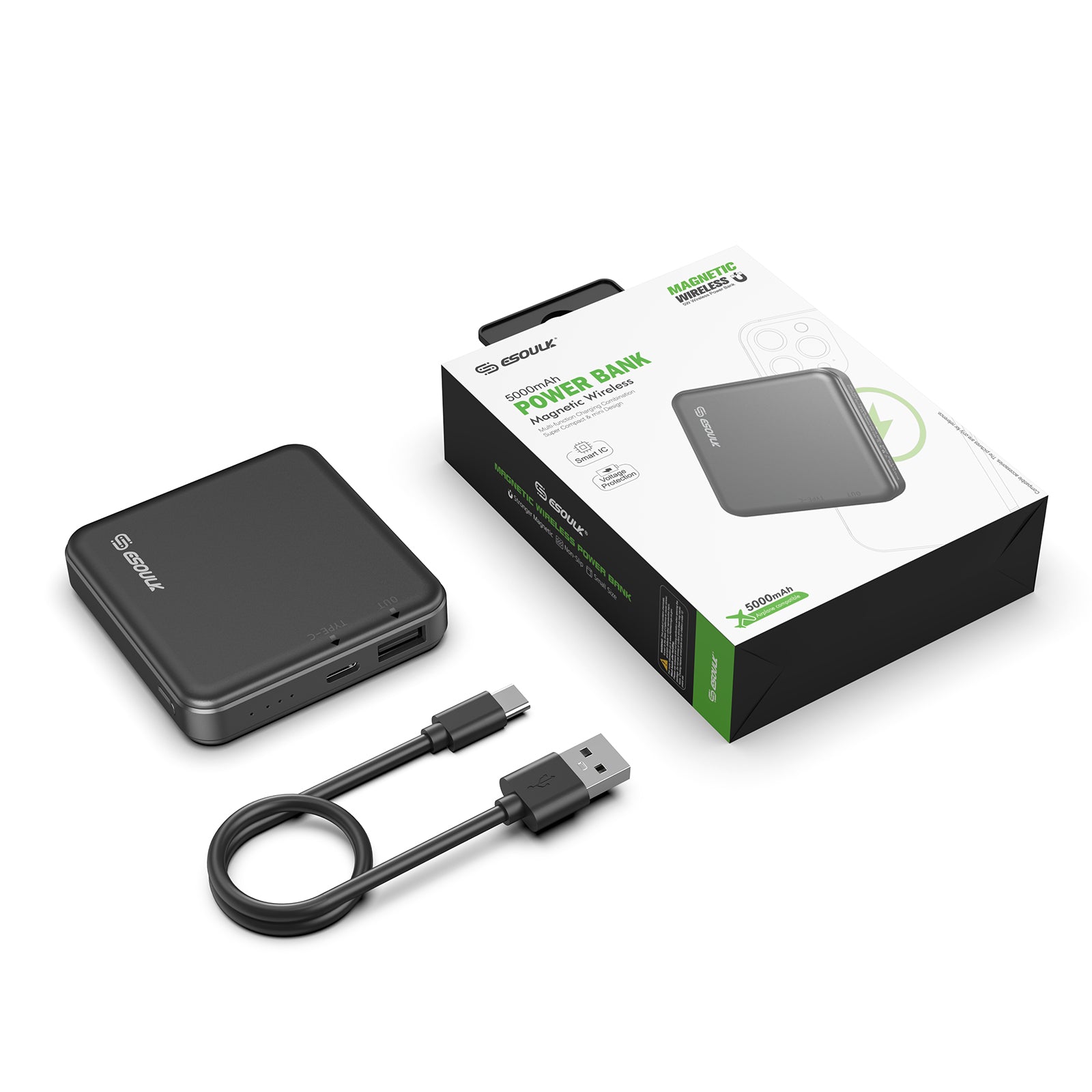 EP31-BK 5000mAh 5W Magnetic Wireless Power Bank