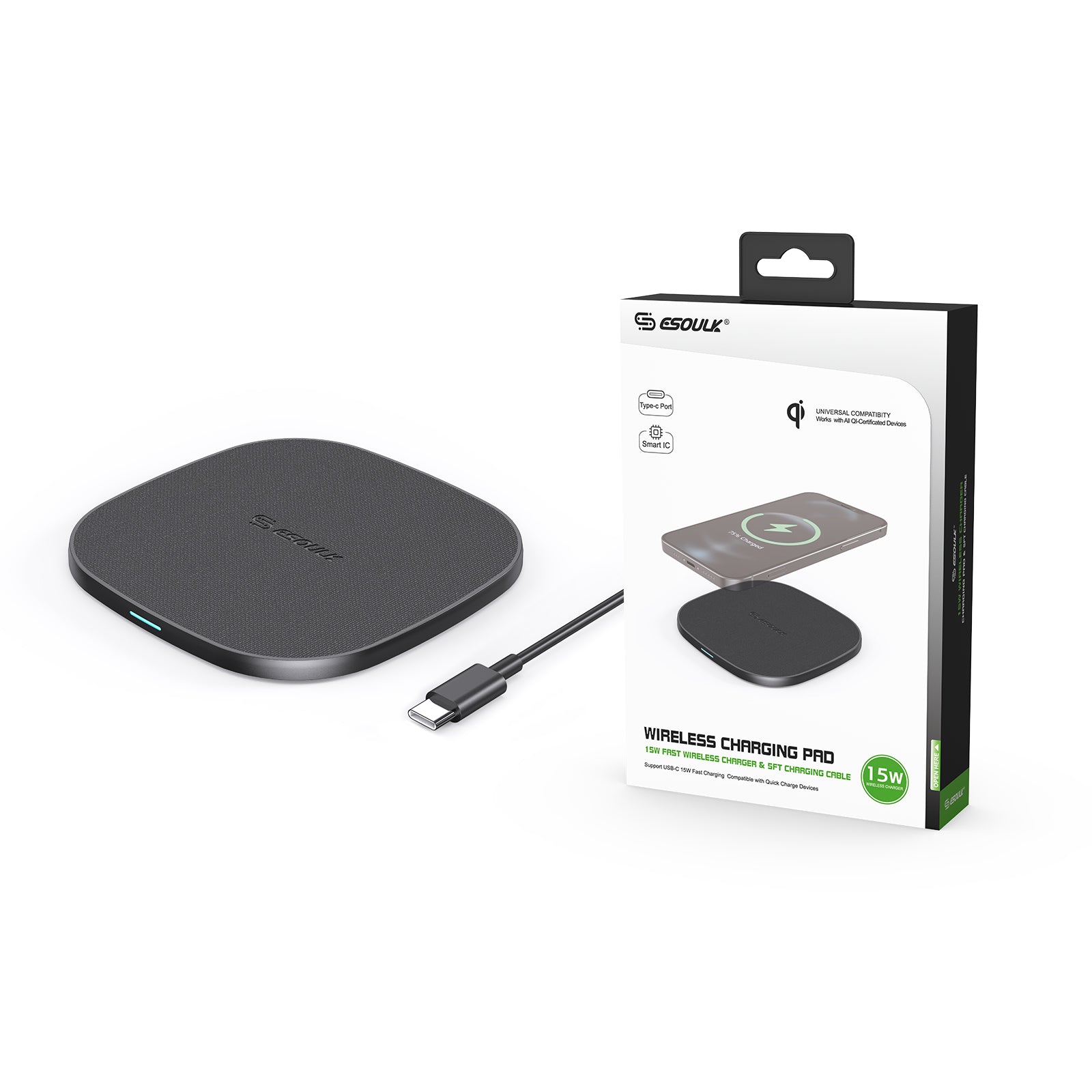 EW06-BK 15W QI Wireless Charger